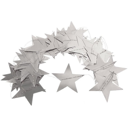 5 Pack 4m Thick Paper Star Garland Bunting Banners for Parties - Silver