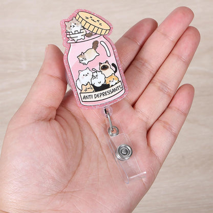 Retractable Badge Reel Cute Badge Clip - Cat
