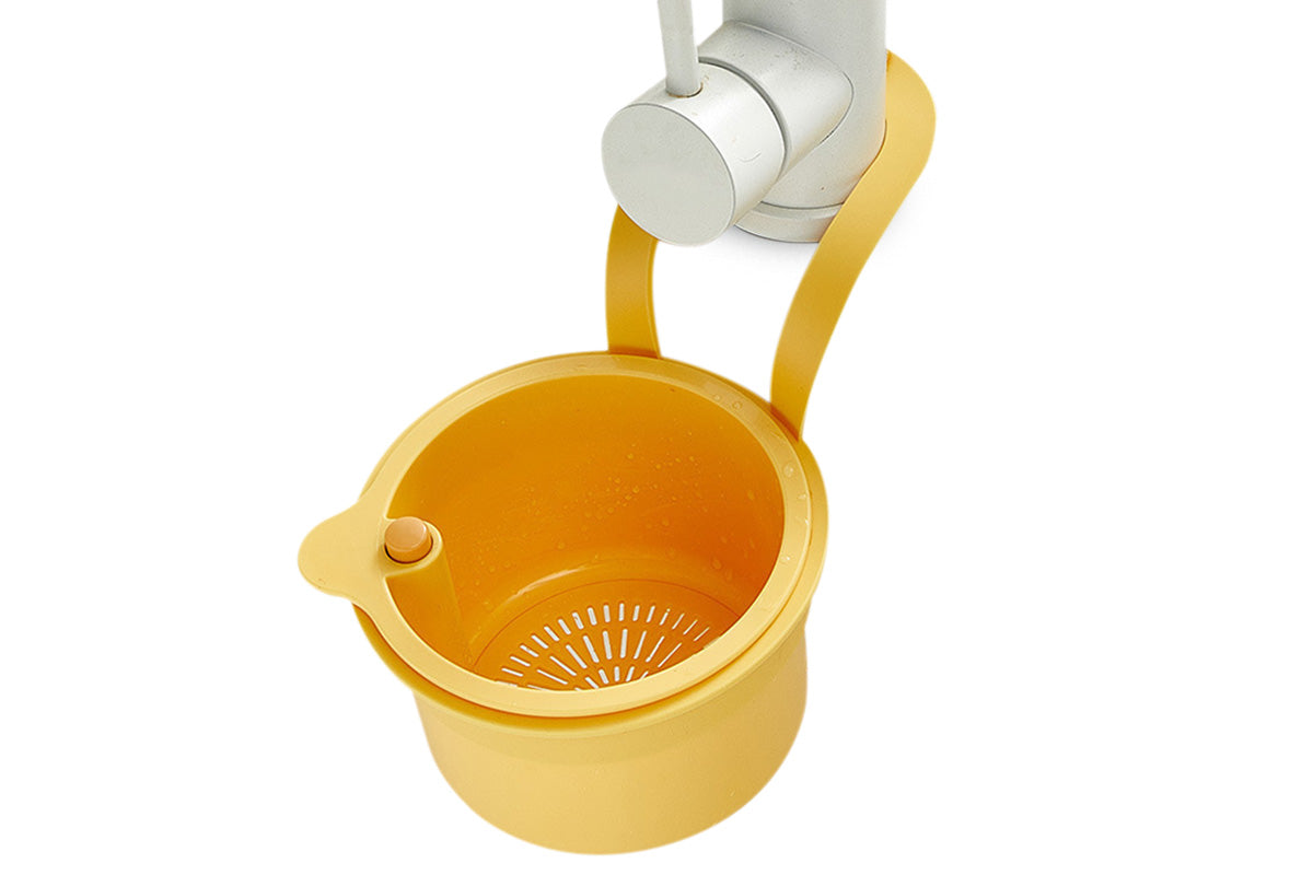 Sink Strainer Basket Faucet Hanging Kitchen Sink Stopper for Fruit Vegetable-Yellow