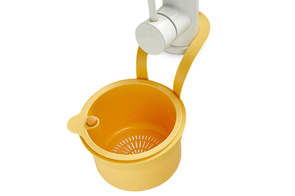 Sink Strainer Basket Faucet Hanging Kitchen Sink Stopper for Fruit Vegetable-Yellow