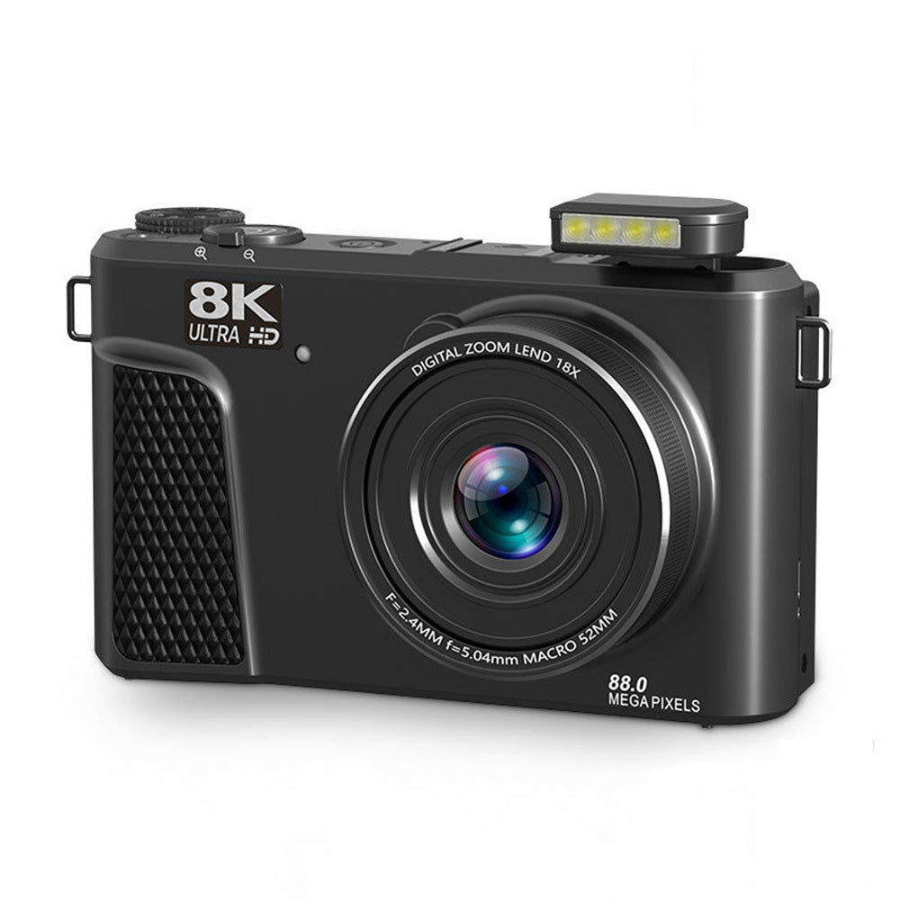 8K Digital Camera with Flip Screen and Remote Control-Black