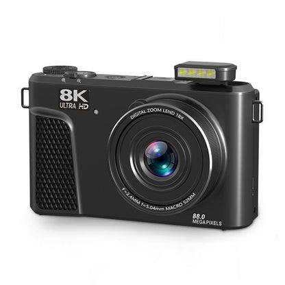 8K Digital Camera with Flip Screen and Remote Control-Black