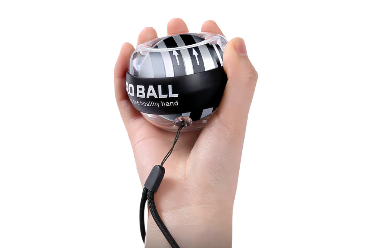 LED Wrist Ball Trainer Auto-Start Wrist Strengthener Gyroscopic Forearm Exerciser Gyro Ball for Strengthen Arms Muscles Wrist-Black