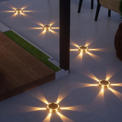 4Pcs Solar Ground Lights Outdoor Bright In-Ground Landscape Lighting Pathway Lawn Patio Yard Deck Decor Warm Light