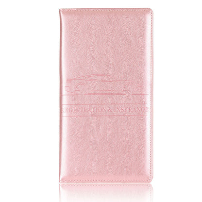Car Registration and Insurance Card Holder Vehicle License Document Organizer Rose Gold