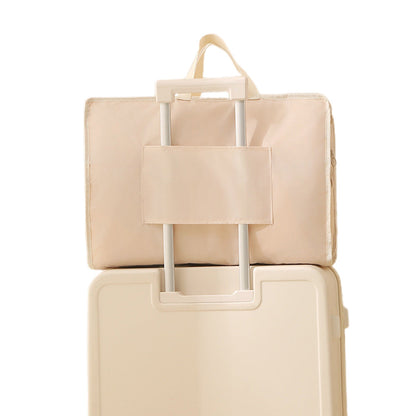 Multi-Compartments Hanging Storage Organizer Foldable Packing Cubes with Handle for Travel Beige
