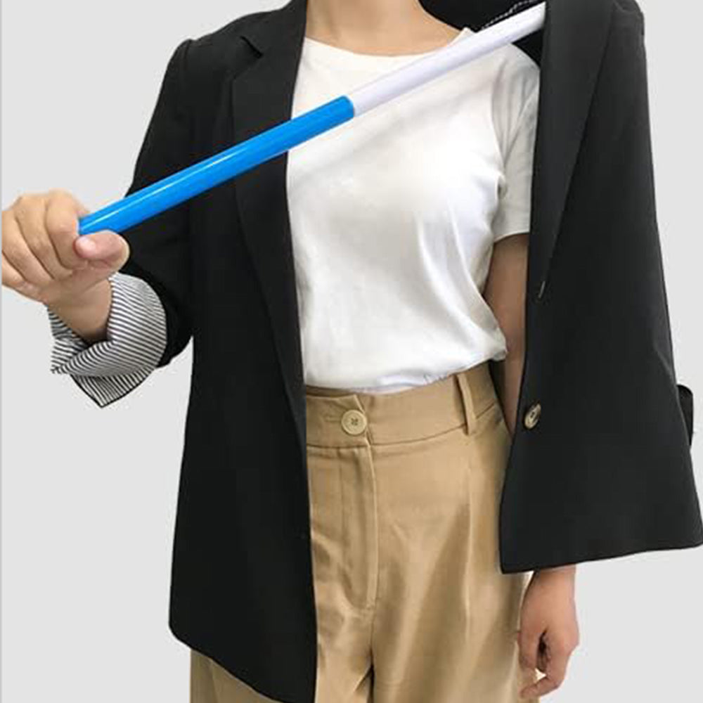 2-in-1 Shoe Horn & Dressing Aid Adjustable Shoe Horn for Easy Shoe Clothing Wear Blue and White