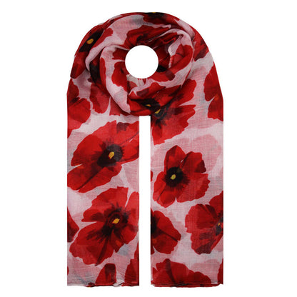 Women's Floral Print Scarf Lightweight Sheer Long Scarf for All Seasons Style A