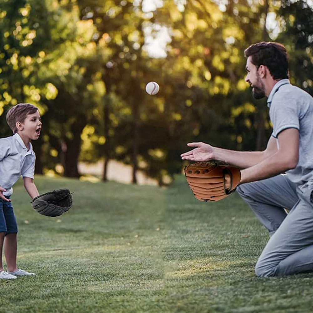 1X Baseball Glove Softball Training Mitt Left Hand Gloves for Children Adult Brown