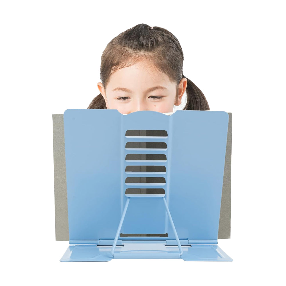 For Reading Book Stand Adjustable Metal Book Holder Blue