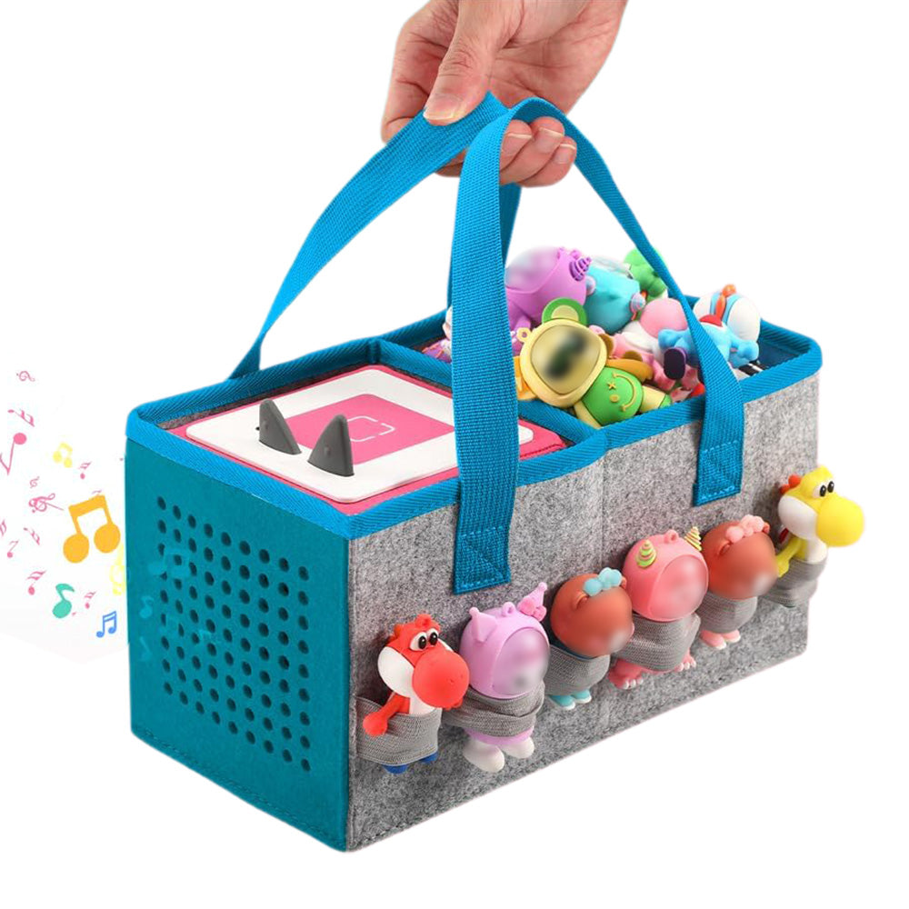 Portable Felt Cloth Storage Bag for Kidsâ€?Musical Speakers Blue