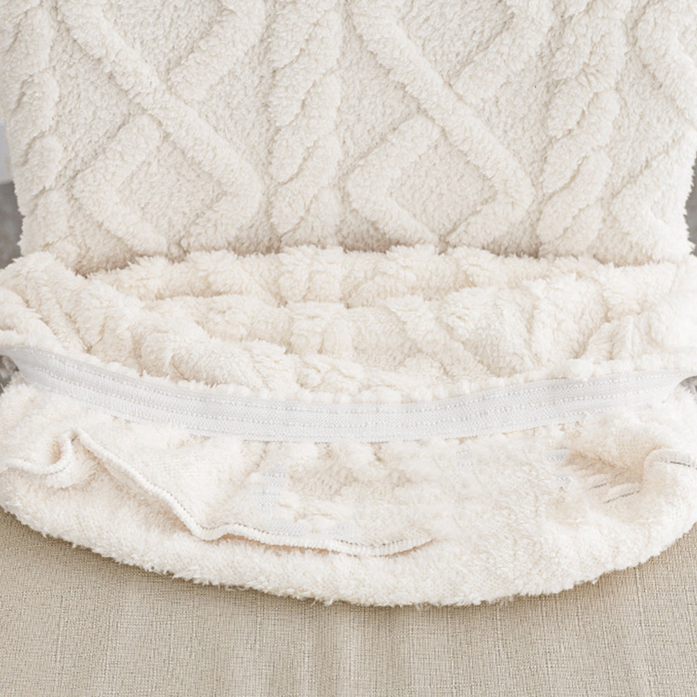 Set of 4Pcs Stretch Dining Room Chair Covers Jacquard Chair Slipcovers Removable Washable Beige