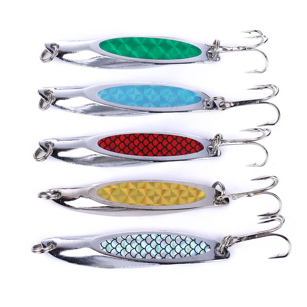 5 Pcs Fishing Lure Set Colorful Fishing Spinner Hard Baits Tackle Fishing Hooks
