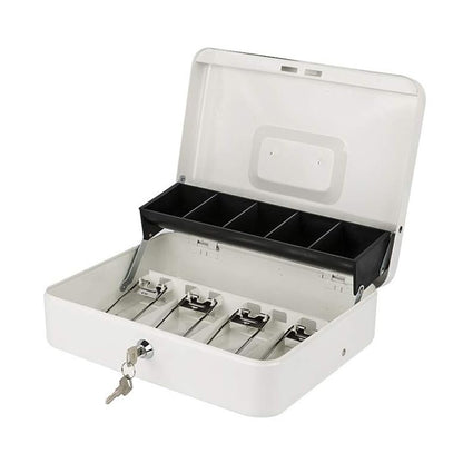 Locking Cash Box with Lock Money Box with Cash Tray