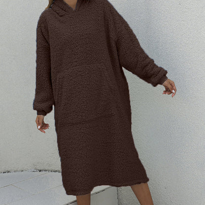 Reversible Wearable Blanket Plush Warm Cozy Blanket One Size Fits All Brown