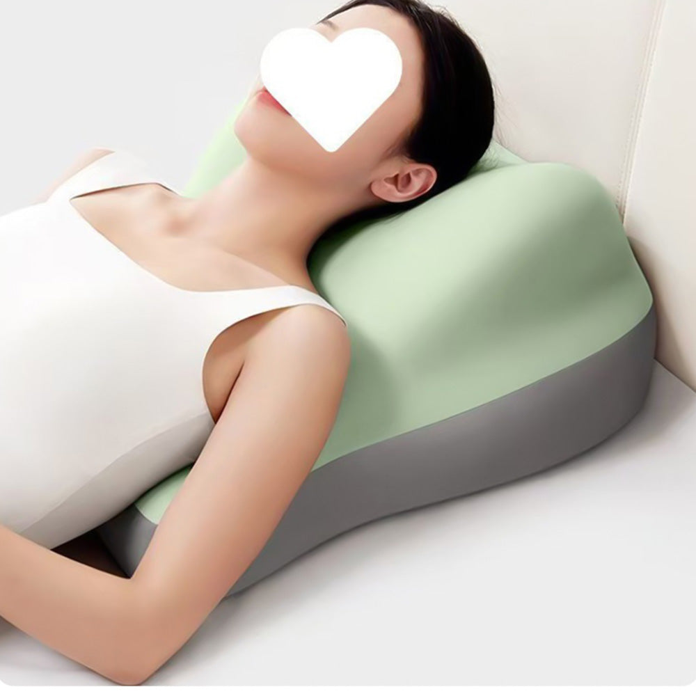 Ergonomic Memory Foam Reclining Pillow Prone Reading Cushion for Bed and Sofa-Green