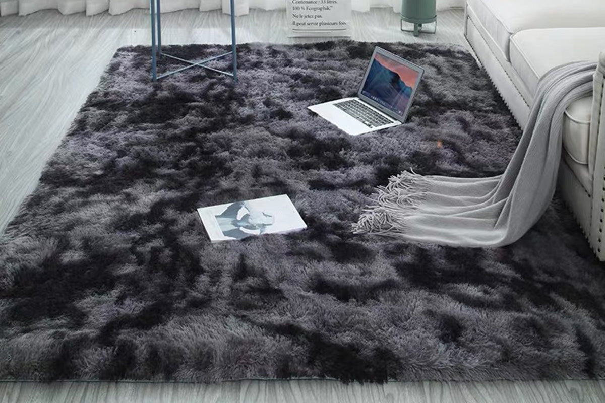 Plush Area Rug Soft Fluffy Carpet - Black