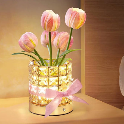 Tulip Flower Lamp Valentine¡¯s Day Gifts 3 Color Dimming Night Light -Pink