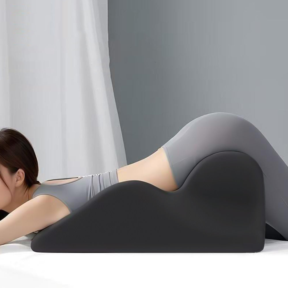 Ergonomic Memory Foam Reclining Pillow Prone Reading Cushion for Bed and Sofa Dark Gray