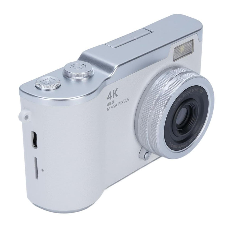 HD 1080P Retro Digital Camera with 2.4-inch Flip Screen for Photos & Video White