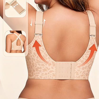 Full Coverage Wireless Bra with Support and Lift for Women-Beige