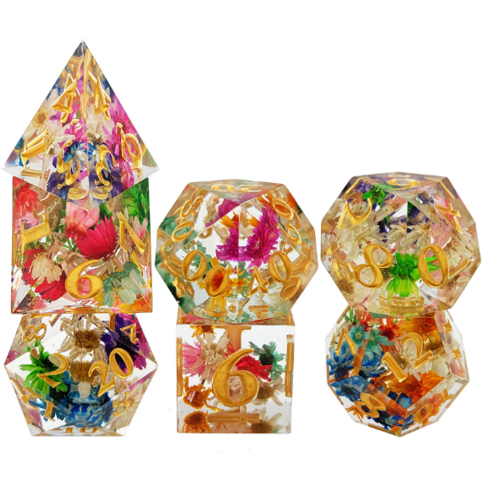 7Pcs Set DND Dice Resin Dice Table Games Accessories Style 4