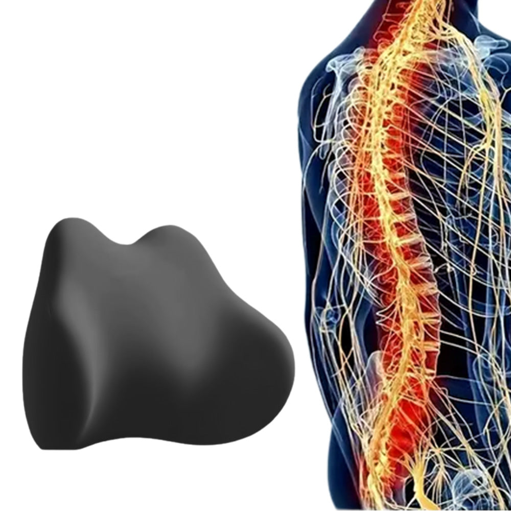 Lumbar Support Sleeping Pillow Memory Foam Cushion Waist Support for Side and Back Sleepers Black