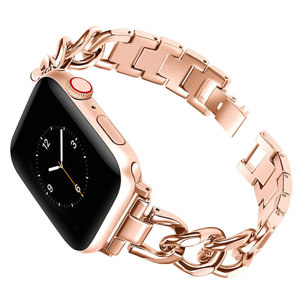 Replacement Metal Strap Band for Apple Watch Series 8 7 6 5 4 3 2 1 Rose Gold