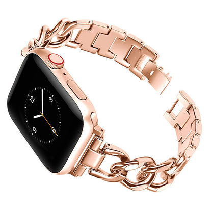 Replacement Metal Strap Band for Apple Watch Series 8 7 6 5 4 3 2 1 Rose Gold