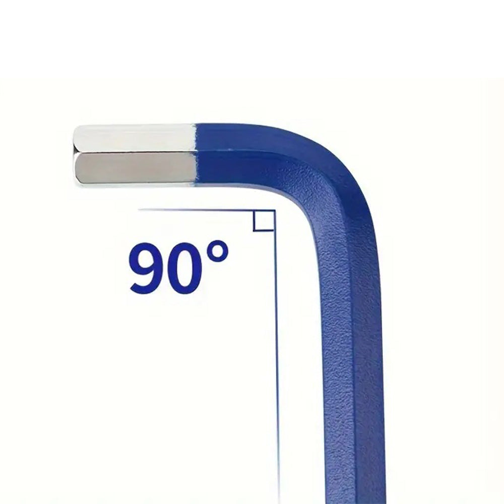 9Pcs Long Arm Ball End Hex Key with CRV Steel for Car and Motorcycle Repair-Blue