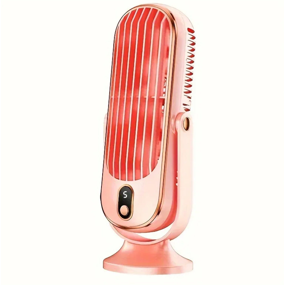 Wireless Cooling Table Fan Portable Tower Fan With 5 Speeds And 720 Degrees Oscillation-Pink
