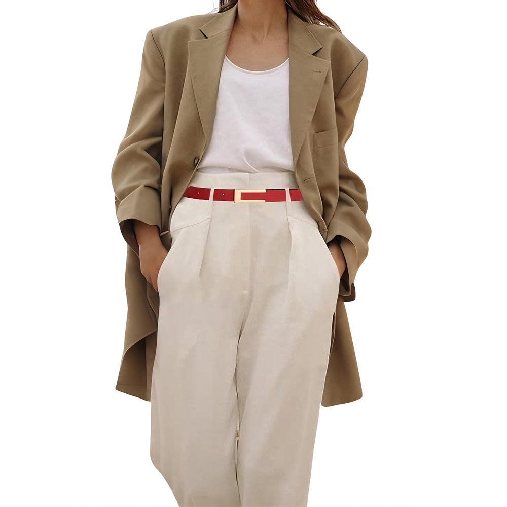 Vintage Womens PU Leather Casual Belt for 72 to 94cm Waist - Red