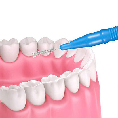 30 Piece Mini Cleaning Brushes for Braces Teeth Brows - Blue