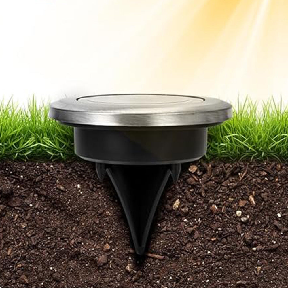 10Pcs Mini Solar Ground Lights Outdoor Pathway Decorative Lights for Yard Garden Decor White Light