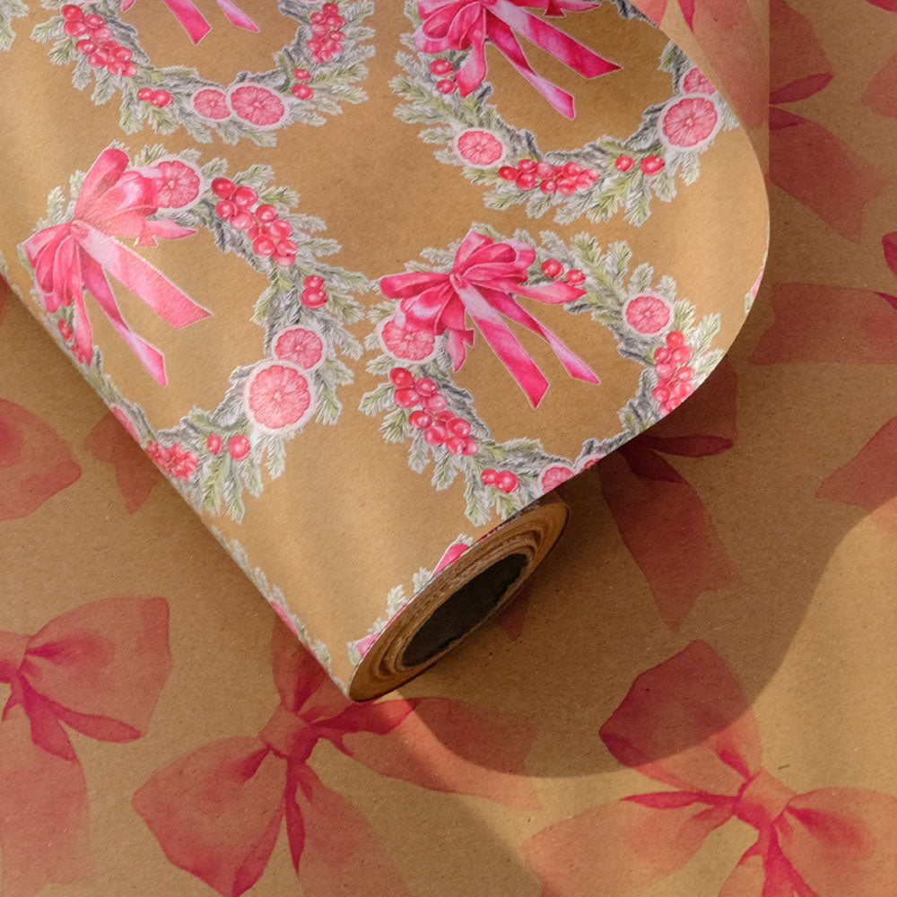 2 Pack Double Sided Christmas Wrapping Paper 4 - Vintage Stamps