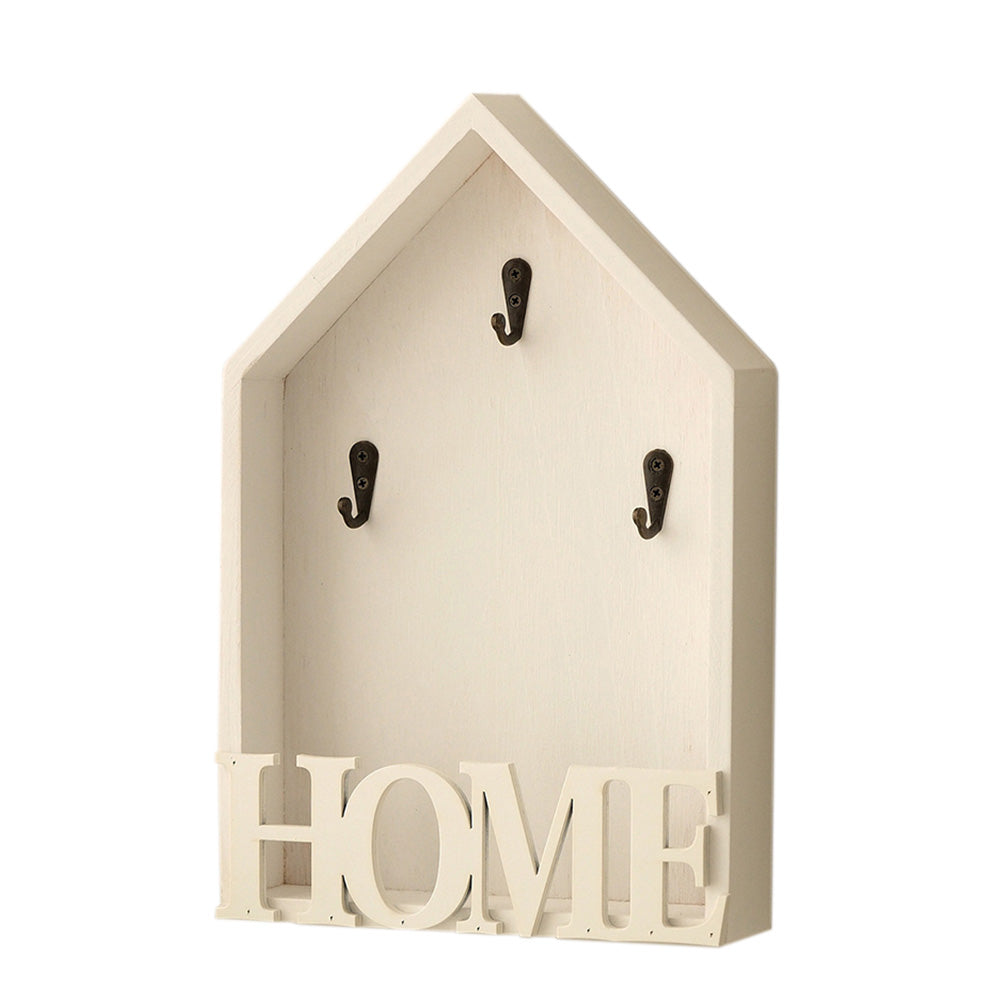 Vintage Key Holder Wall Mount with 3 Hooks Key Rack - White