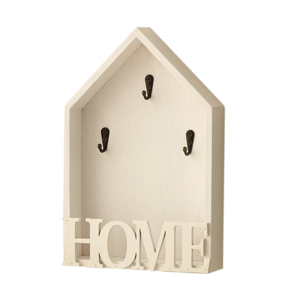 Vintage Key Holder Wall Mount with 3 Hooks Key Rack - White