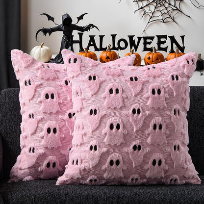 Cute Halloween Ghost Pillow Cover for Living Room - Pink