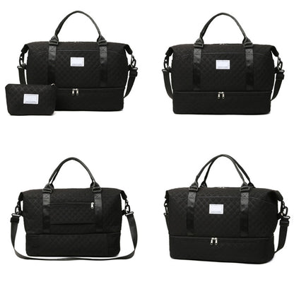 2Pcs Travel Duffle Bag Weekender Bags for Women with Shoe Compartment Hospital Bags-Black