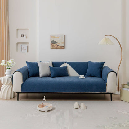 Anti-slip Sofa Couch Cover Slipcover Sofa Protective Cover Blue
