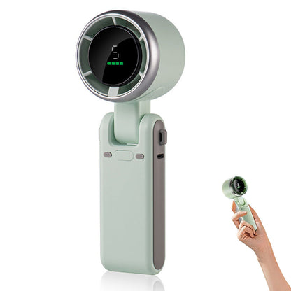 Portable Handheld Turbo Fan with 5-Speed Settings Mini Travel Fan for Beach and Outdoor Use Green