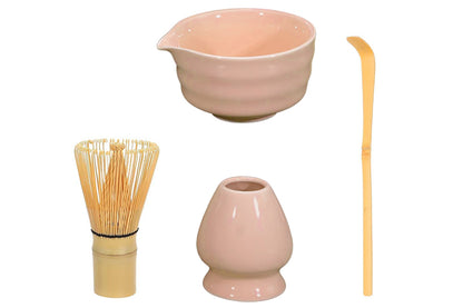 5Pcs Matcha Set Whisk Bowl Spout Scoop Pink