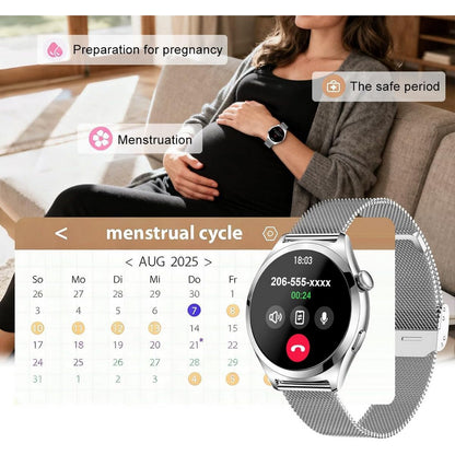 Smart Watch for Women Waterproof Smartwatch 100+ Sports Fitness Tracker Watch-Silver