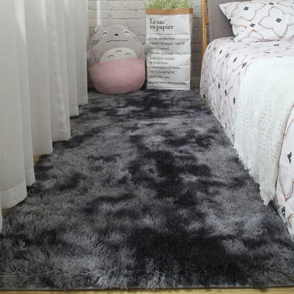 Plush Area Rug Soft Fluffy Carpet for Bedroom Living Room Dorm Room-Black