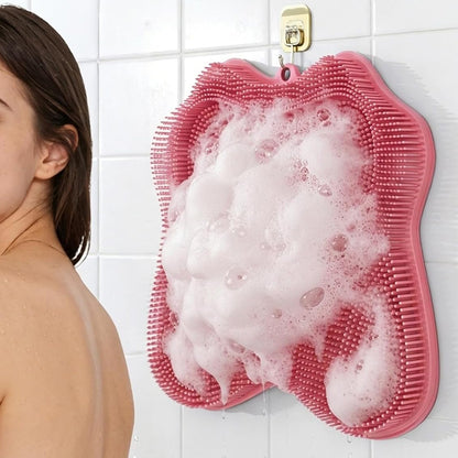 Non Slip Suction Back and Foot Cleaning Mat for Showers - Pink