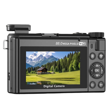 8K Digital Camera with Flip Screen and Remote Control-Black