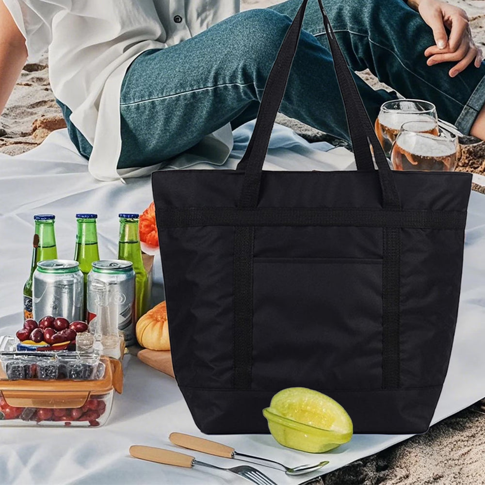 Insulated Lunch Bag Large 39L Thermal Cooler Tote-Black