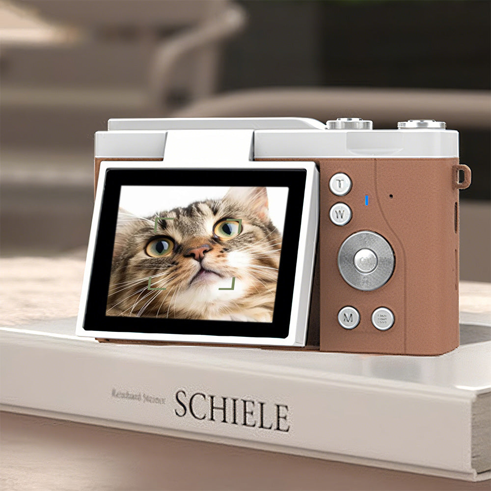 4K 64MP Vlogging Camera with Flip Screen & 16X Digital Zoom Brown