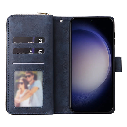 Wallet Leather Flip Cover for Samsung S26 Series with Card Slots Kickstand-Blue