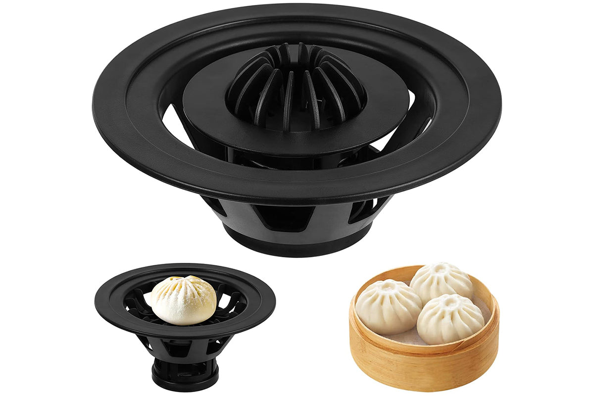 PP Baozi Maker Machine Pastry Pie Steam Bun Mold Non-Stick Beautiful Flower-Shaped Buns Mold-Black